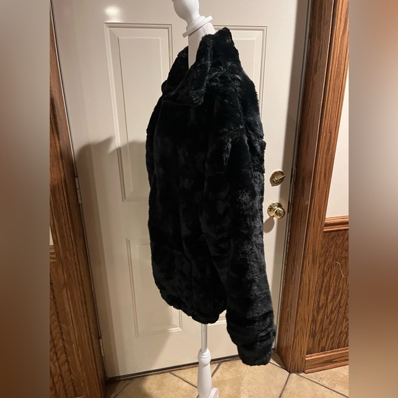Dugcew Black Faux Fur Zip-Up Jacket • Fluffy Fleece • Women’s Size XL - Picture 5 of 8